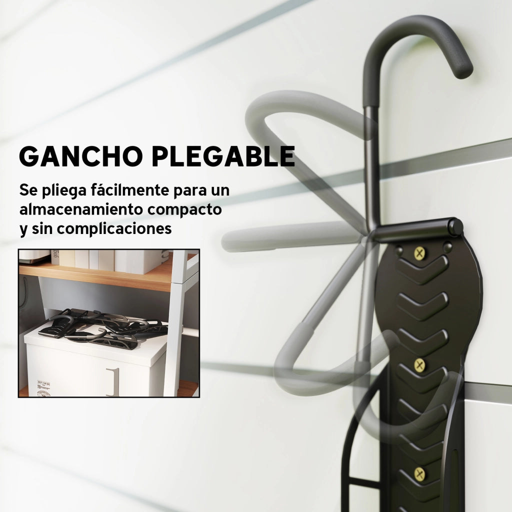 Supporto da Parete per Bicicletta Pieghevole ¨C Xylo ¨C 4 Pezzi Portata 30kg Nero