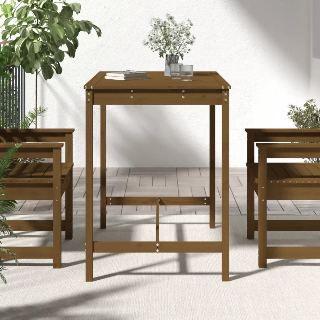 Tavolo da Giardino Ambra 121x82,5x110 cm Legno Massello di Pino 824091