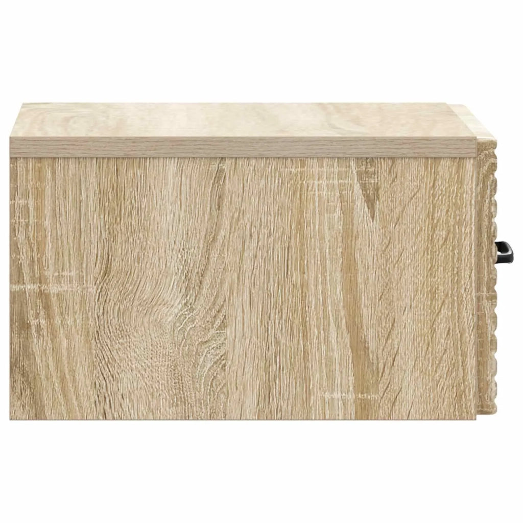 Set di 2 Comodini | Armadio da Notte | Mobiletto da notte a muro Rovere Sonoma 34,5 x 33 x 20 cm