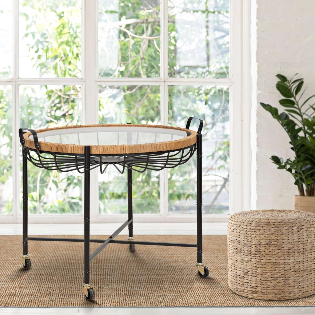 TamDao, Tavolino da Salotto con Ruote, 57x65x71h cm Marrone