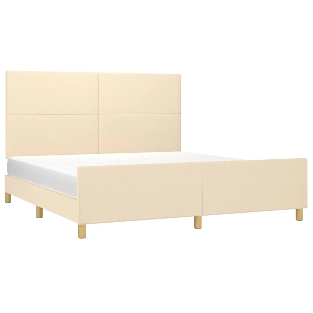Giroletto senza Materasso Crema 160x200 cm in Tessuto