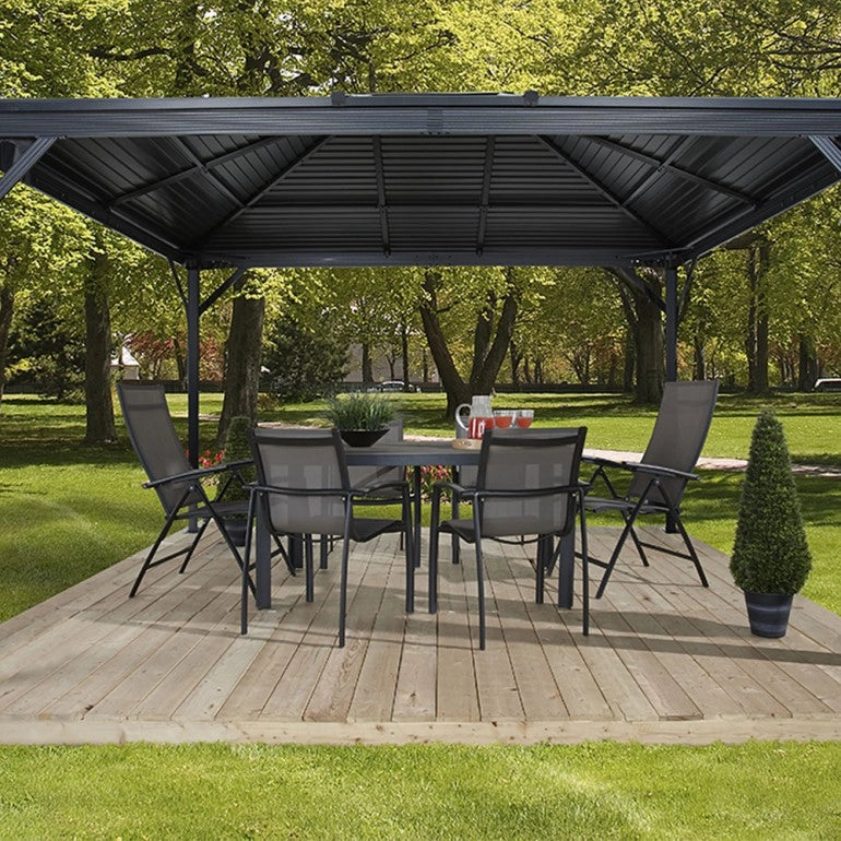 Gazebo in alluminio ed acciaio Ventura 10'x10' 296x296x260 cm by Ezooza