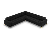 Cosmopolitan Design - Divano angolare reversibile "Bali" 6 posti in velluto nero 