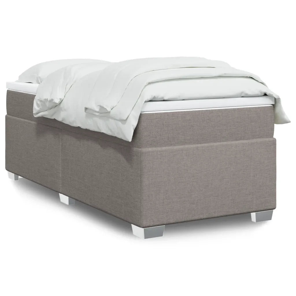 vidaXL Giroletto a Molle con Materasso Tortora 90x190 cm in Tessuto