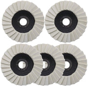 Set di 5 dischi di polimento da 5 pol/125mm per RVS, vetro, metallo e alluminio con disco rotante lampeggiante per abrasivo a forma di Y.