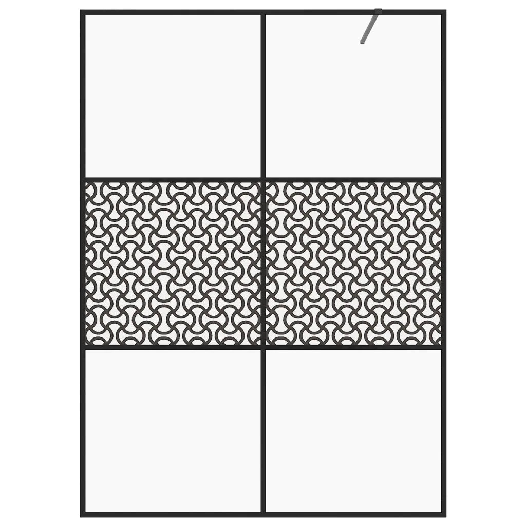 Parete per Doccia Walk-in Vetro Trasparente ESG 140x195cm Nera 151032