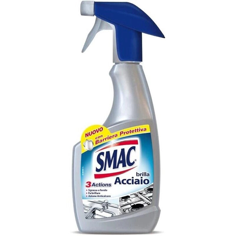 SET 4 CONFEZIONI DI SPRAY SMAC BRILLA ACCIAIO IN CONFEZIONE DA 520 ML CIASCUNO