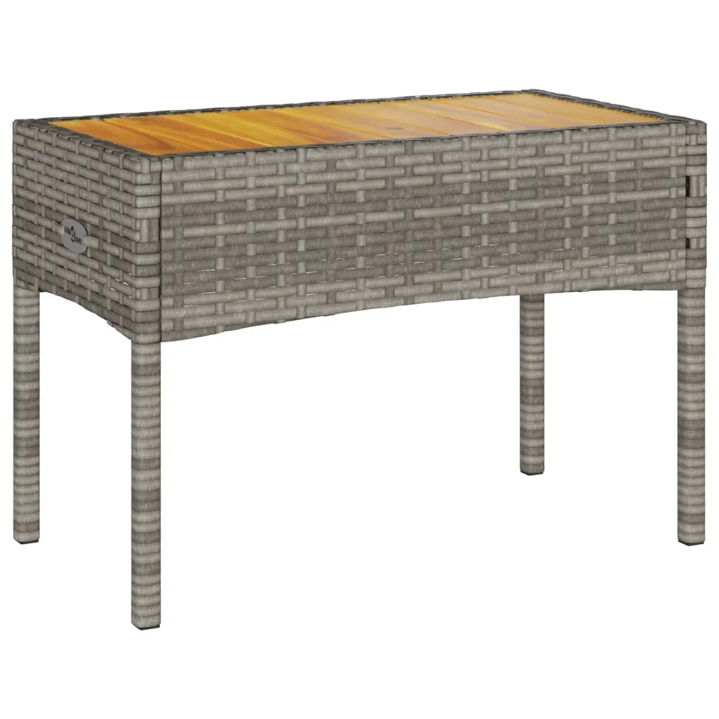 Panca da Giardino a 2 Posti Cuscini e Tavolo Grigia Polyrattan 365440