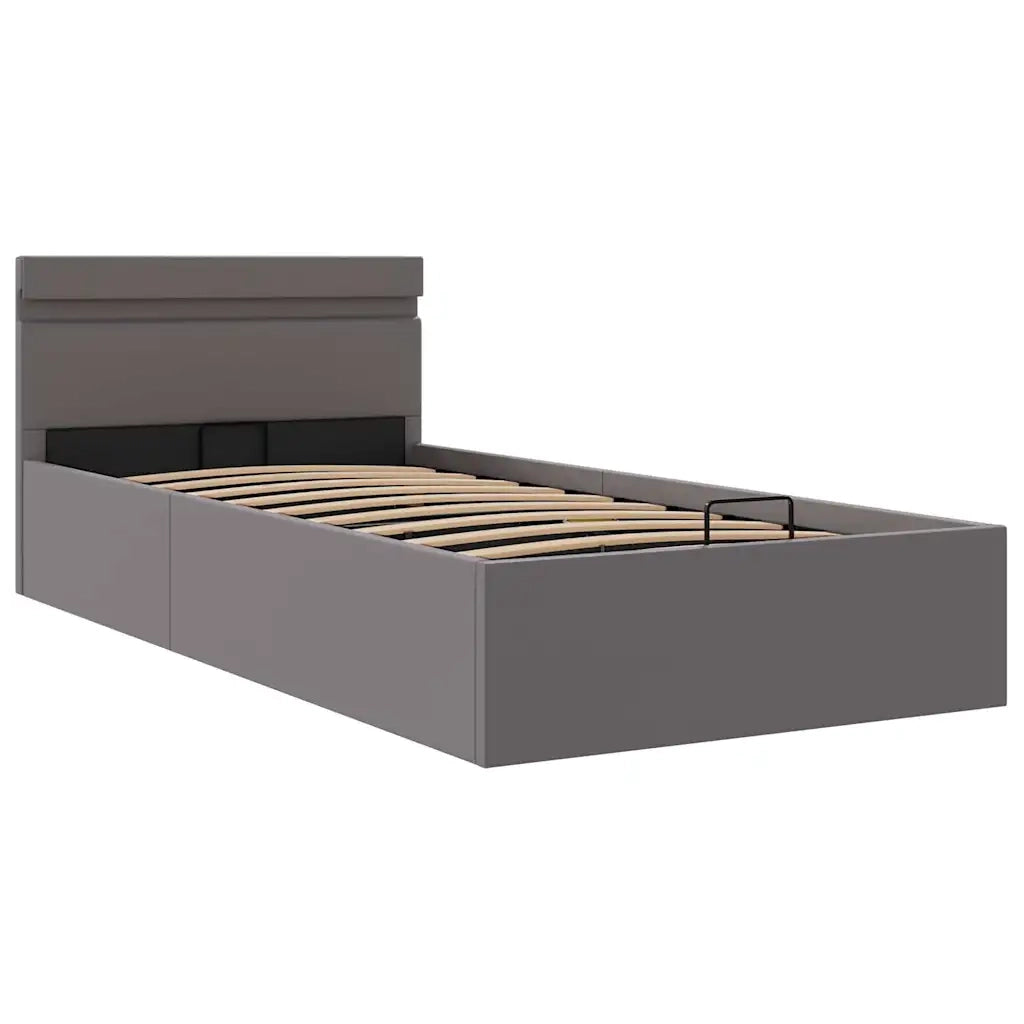 Giroletto Contenitore Idraulico LED Grigio Similpelle 100x200cm 285553