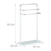 Portasciugamani a 3 barre su gambe 80 cm metallo e vetro 13_0002240