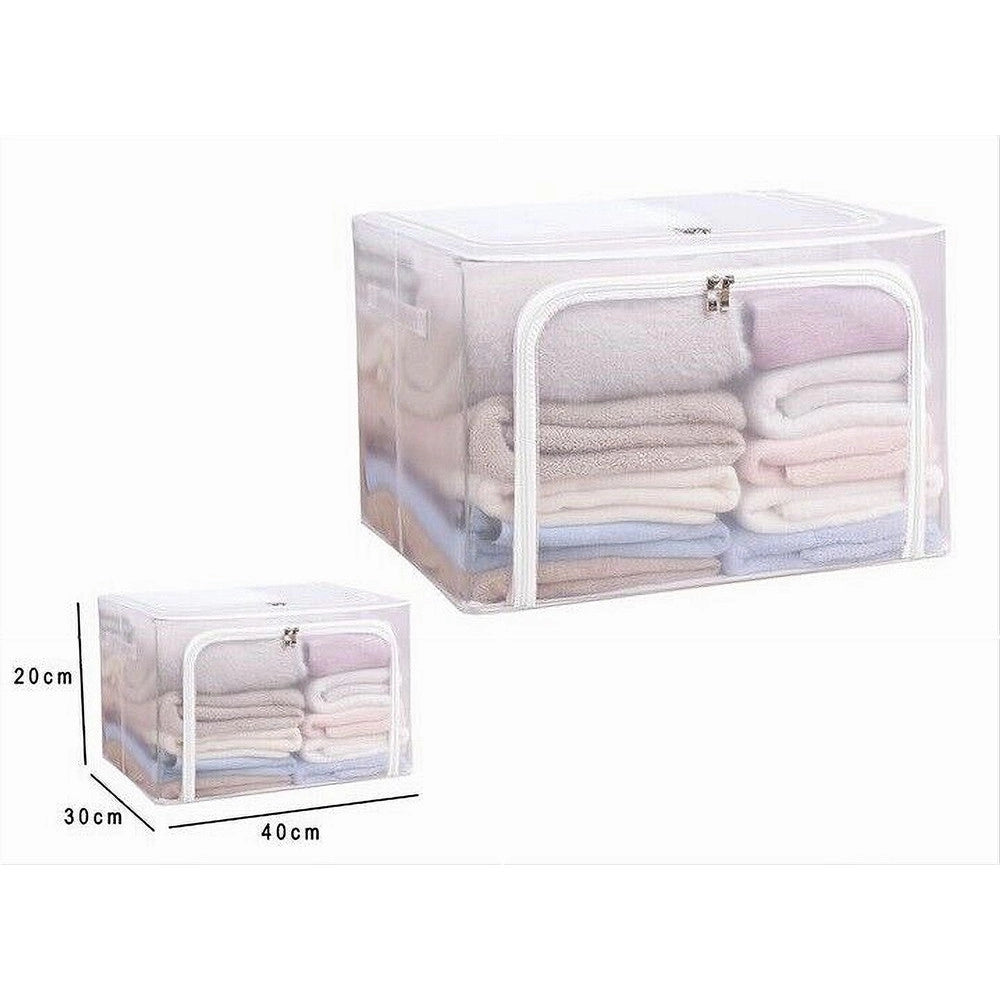 Trade Shop - Box Scatola Salvaspazio Portatutto Vestiti Armadio Organizer 40x30x20 Cm 59980 -