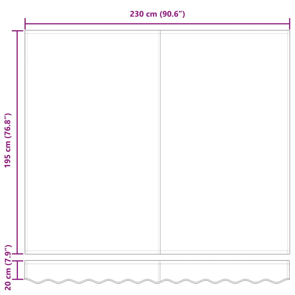 Tessuto per Tenda Sostitutiva per Telaio 2.5x2 m Strisce Multicolore