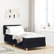 Letto con Materasso Box Spring Nero 80x200 cm Tessuto