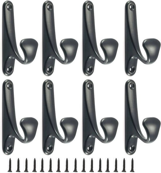 Kit di hanger per asse da asciugamano - 8 pezzi - con viti - Orefice per asse da asciugamano - Industriale - Hanger a chiave - Hanger per asciugamano - Hanger per abbigliamento - Hanger per porta