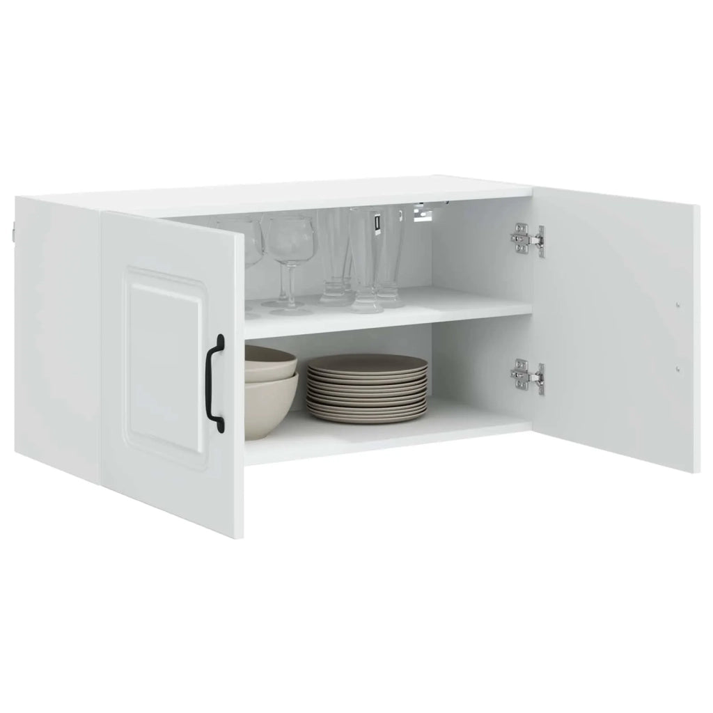 Mobile da cucina con lo scaffale-Armadio da cucina Bianco Lucido 80 x 31 x 40 cm 384268