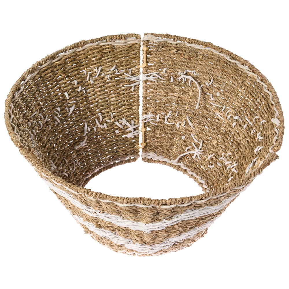 Collare dell'albero di Natale naturale con seagrass bianco ⌀ 43 cm Accessori rotondi fatti a mano