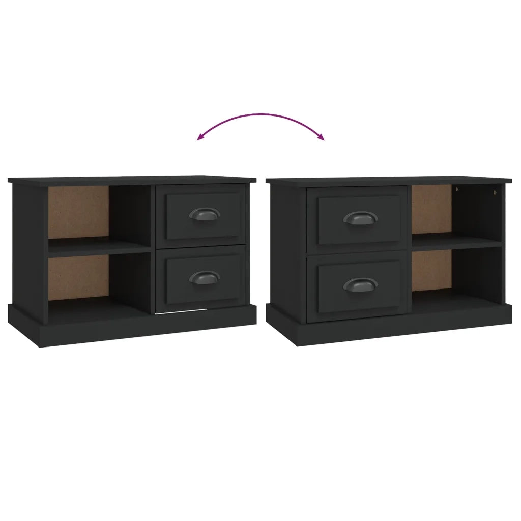 Mobile Porta TV Nero 73x35,5x47,5 cm in Legno Multistrato 816169