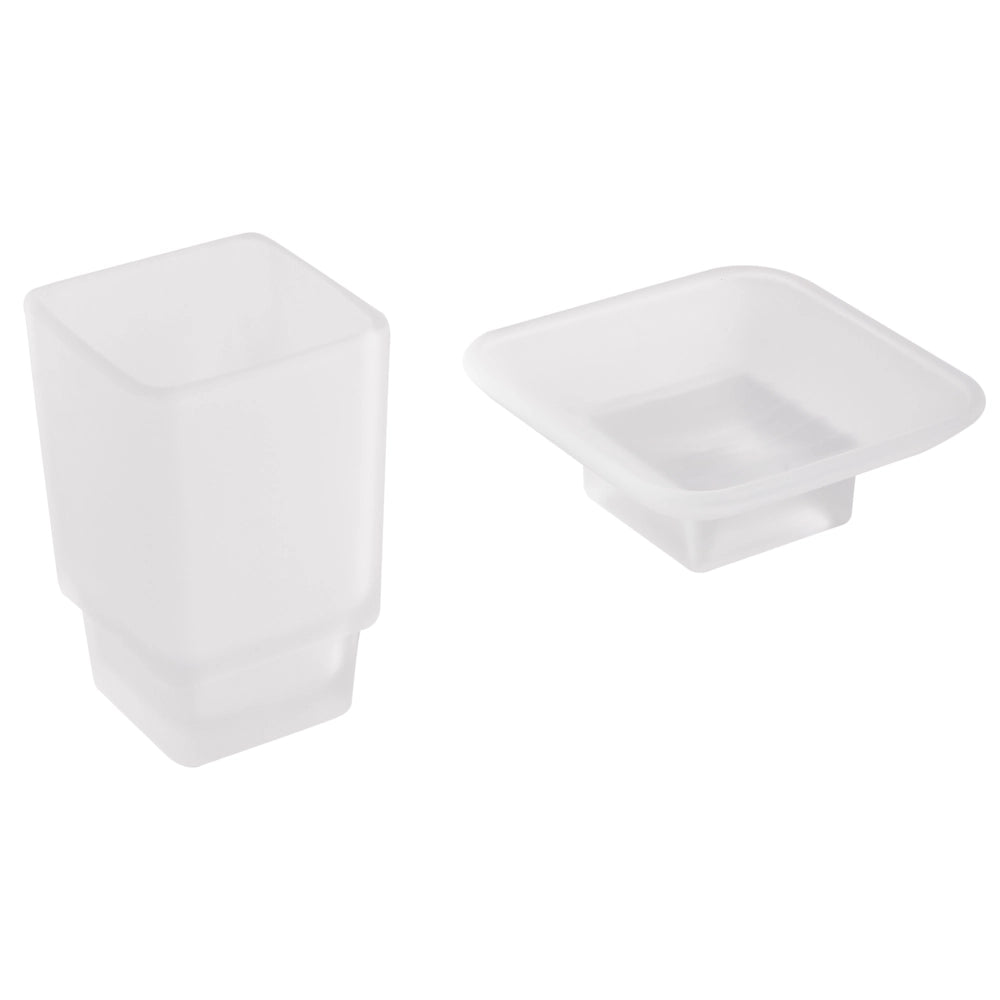 Set di 6 accessori per il bagno in alluminio oro opaco con bicchiere e portasapone inclusi Accessori per il bagno moderno classico