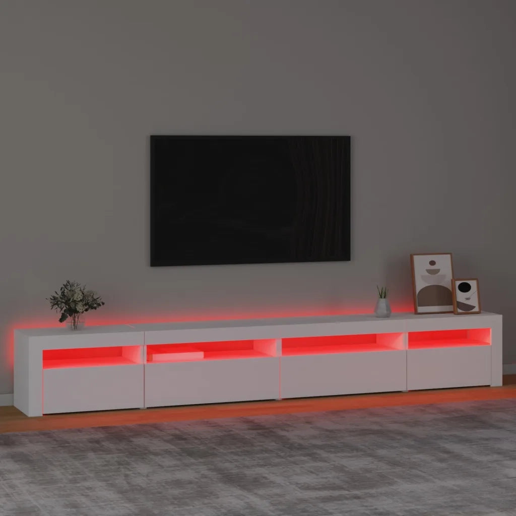 Mobile Porta TV con Luci LED Bianco 270x35x40 cm cod mxl 20385