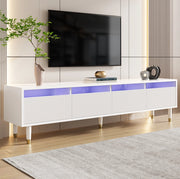 Mobile TV moderno bianco 178 cm con 4 cassetti e passacavi; in MDF
