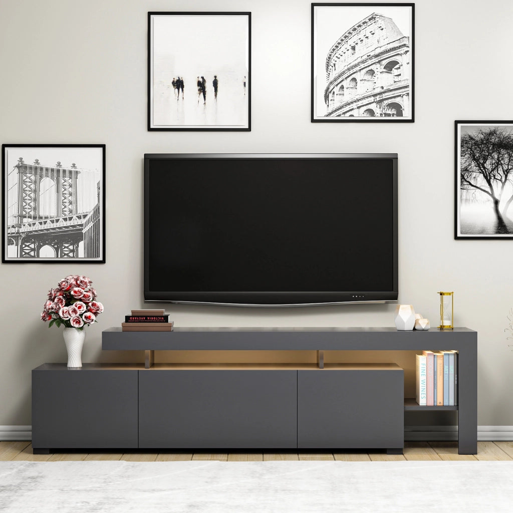 Porta TV in legno "Beliz" - 192 x 37 x 53 cm - Antracite
