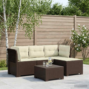 Divano da giardino 4 posti con cuscini aspetto rattan PP 3443946