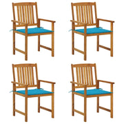 Sedie da Giardino con Cuscini 4 pz in Massello di Acacia cod mxl 11996