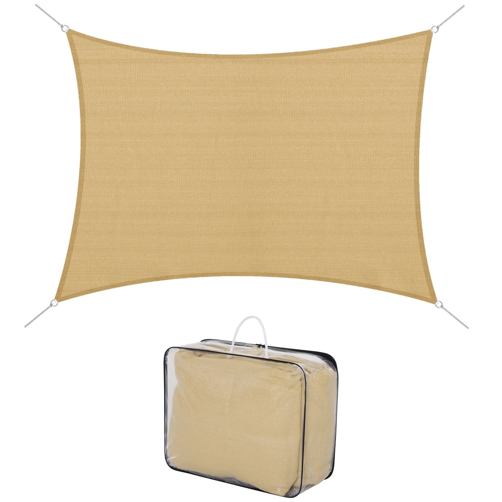 Telo ombreggiante rettangolare 4x6m ¨C Zephmum ¨C Sabbia HDPE 185g/m2
