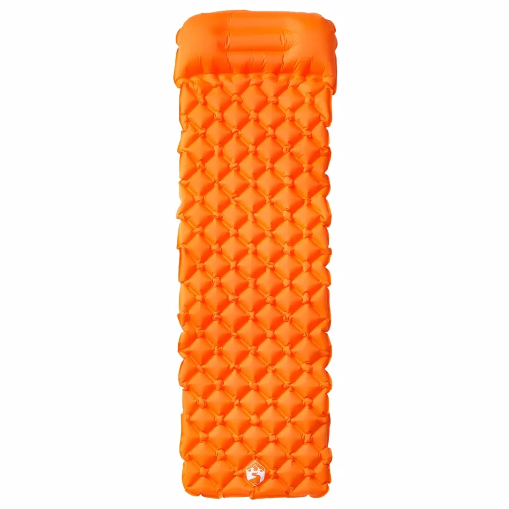 Materasso Campeggio Gonfiabile con Cuscino 1 Persona Arancione CFW2802372