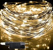 Decorazione di Natale esterna Perle Micro LED 8 Giochi di Luce - Decorazione di Natale albero - Decorazione di Natale per Matrimonio e Festa - Natale Presepe Esterno Interno - 180 Micro LED 14 m luce calda bianca