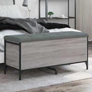 Panca Portaoggetti-Sgabello-Panca con Contenitore Grigio Sonoma 102x42x45 cm Legno Multistrato 241591