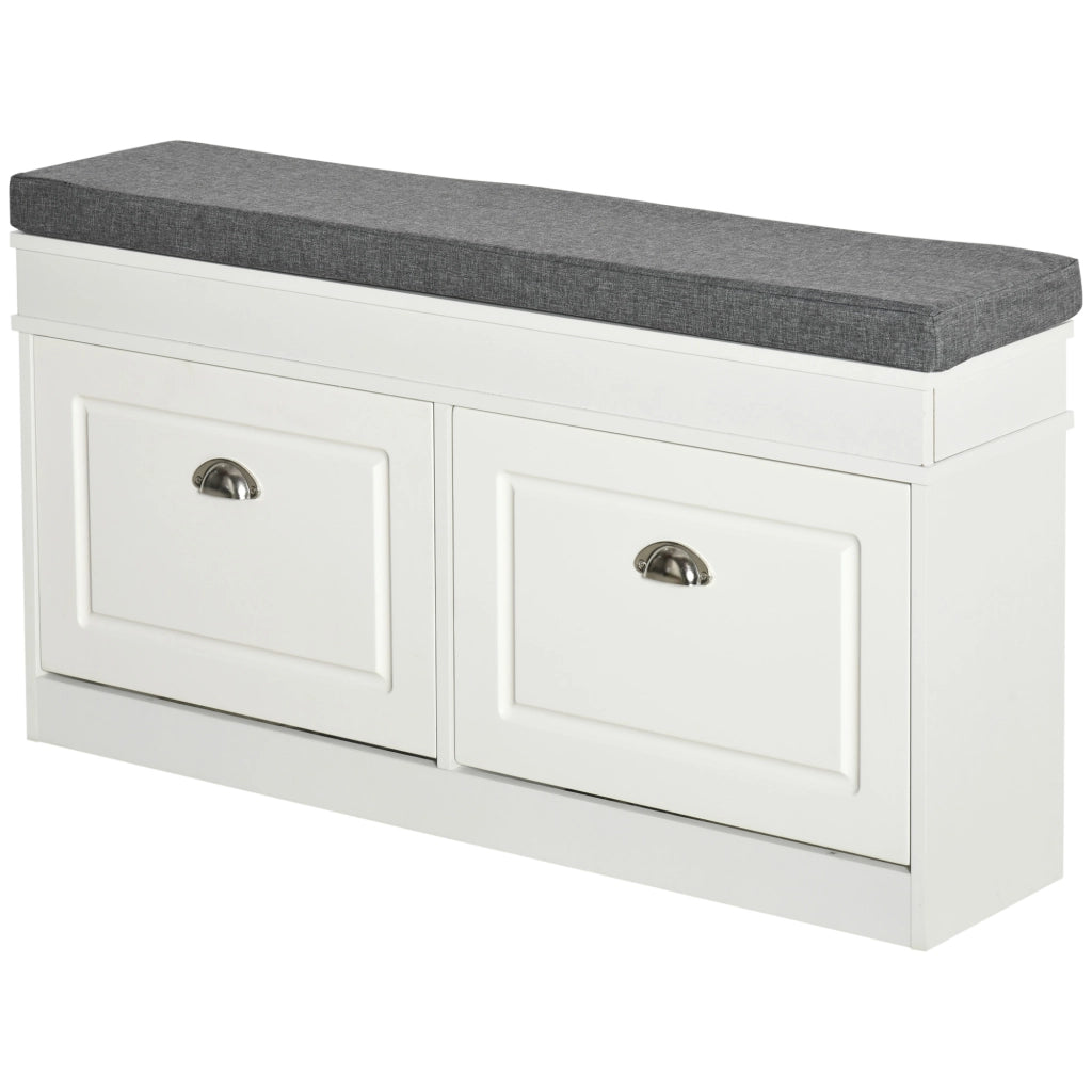 Cassa per scarpe con cassetti e ripiani regolabili ¨C zephmum ¨C 104x24x55 cm bianco