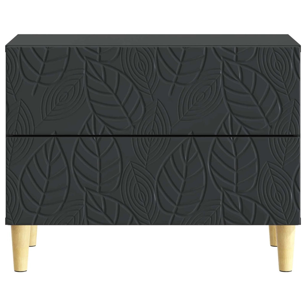 Comodino Nero 62 x 34,5 x 48 cm Legno ingegnerizzato