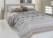 Copriletto Piquet Primavera Estate 100% Cotone Disegno Pesciolini - Matrimoniale - Beige