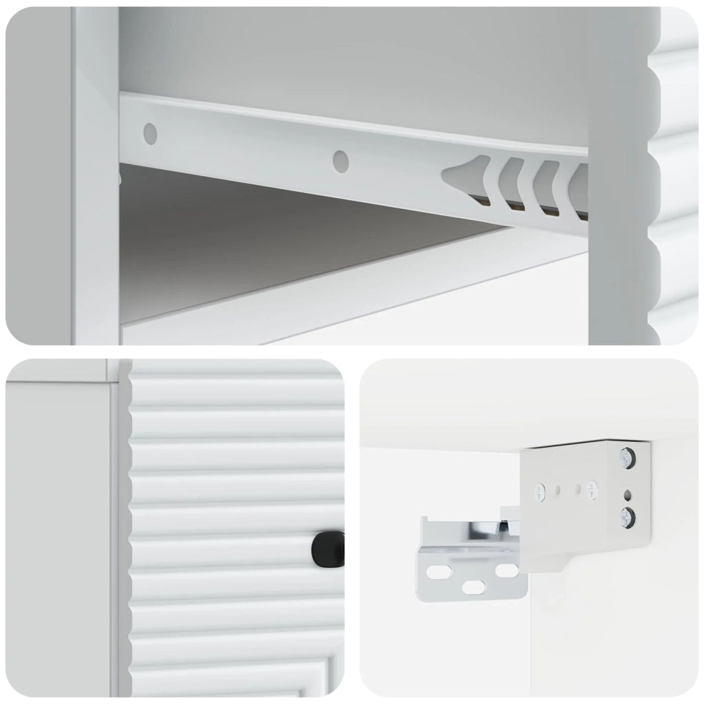 Mobiletto da notte a muro 2 pcs Bianco 34,5 x 33 x 20 cm