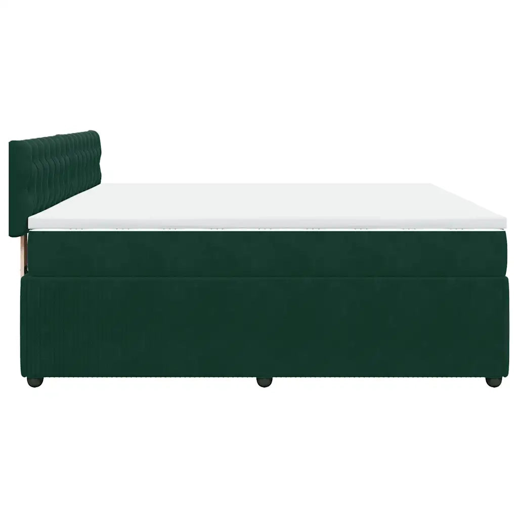 Giroletto a Molle con Materasso Verde Scuro 180x200 cm Velluto 3287815