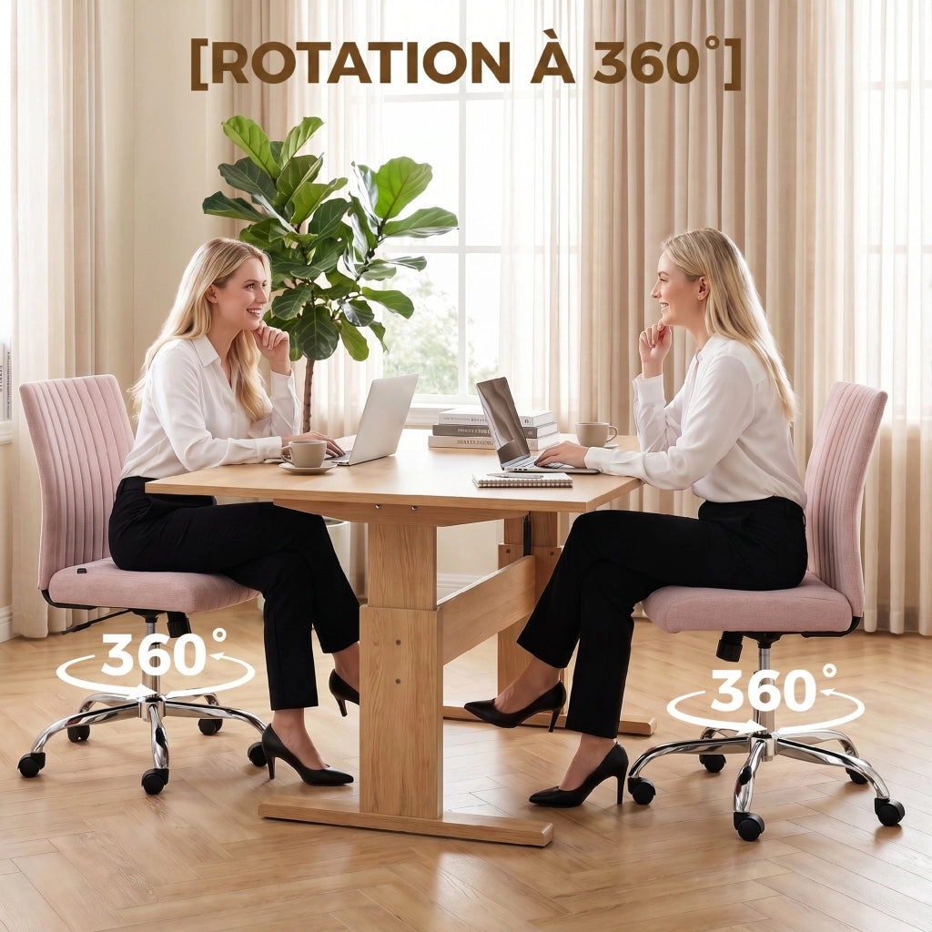 Sedia da ufficio girevole 360¡ã ¨C Xylo ¨C Altezza regolabile, senza braccioli, rosa