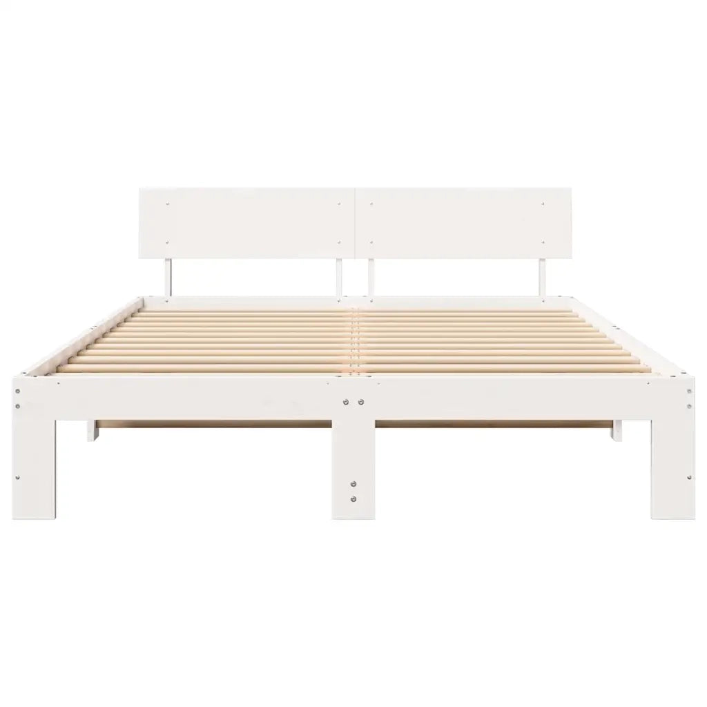 Struttura del letto Bianco 160 x 200 cm Pino massello 872645