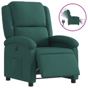 Poltrona | Sedia Relax Elettrica Reclinabile Verde Scuro in Tessuto