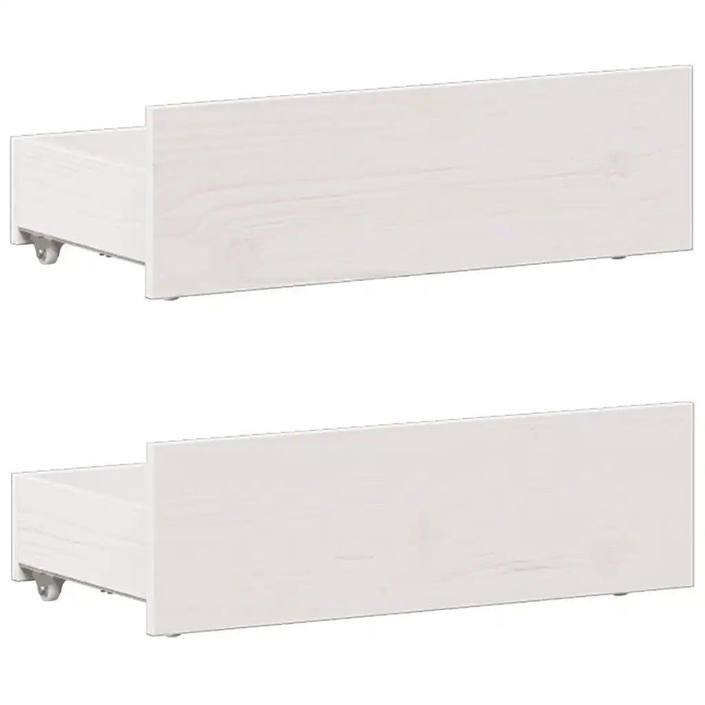 Letto Libreria senza Materasso Bianco 90x190 cm Massello Pino 3308943