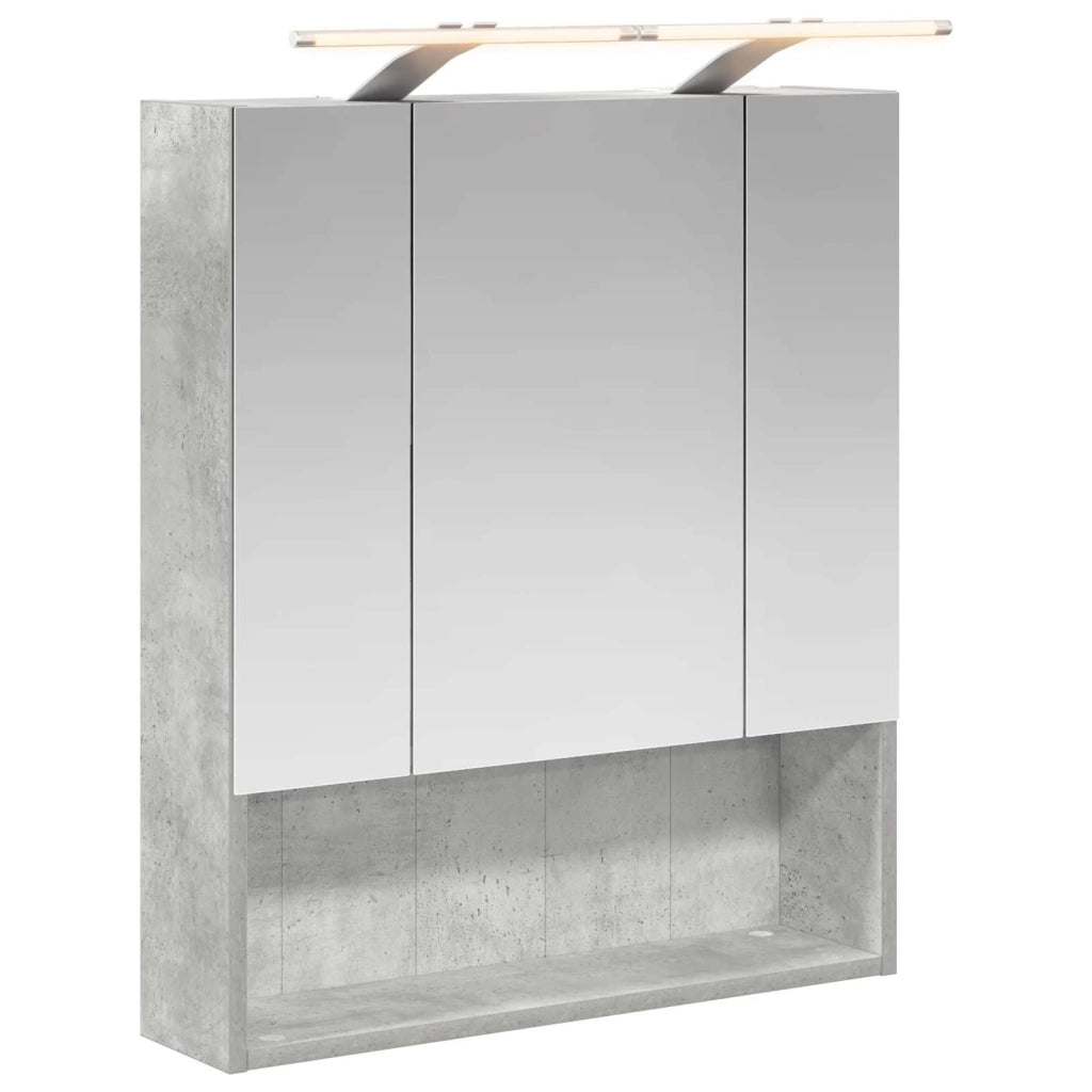 Mobiletto per specchio da bagno con lo scaffale Grigio cemento 889194