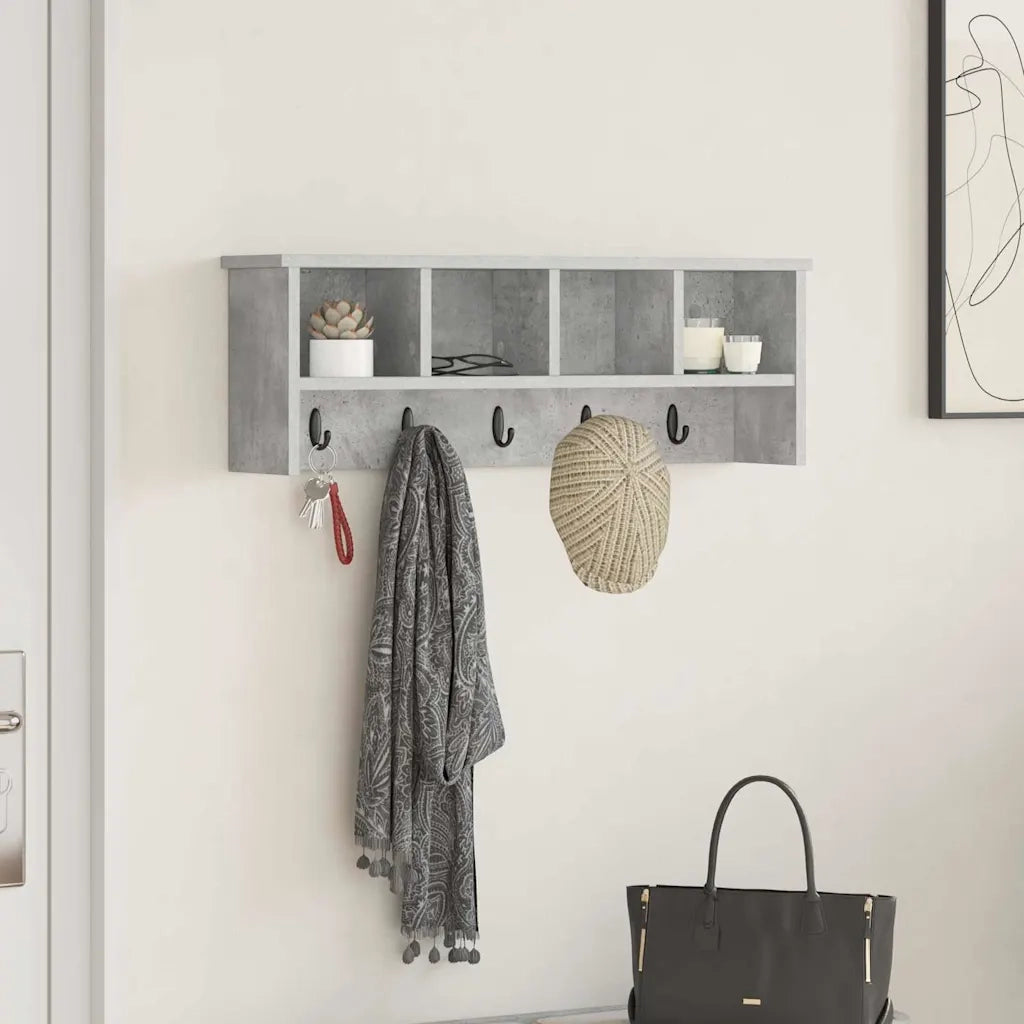Appendiabiti a muro Grigio cemento 75 x 16 x 26 cm CFW2071886