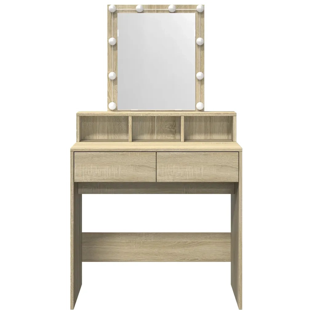 vidaXL Toeletta con LED Rovere Sonoma 80x41x144,5 cm