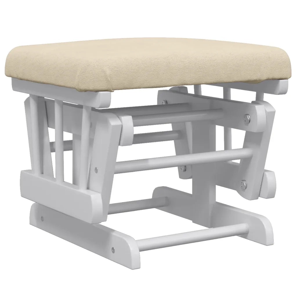 Poltrona | Sedia Relax Glider con Sgabello Bianco Crema in Tessuto
