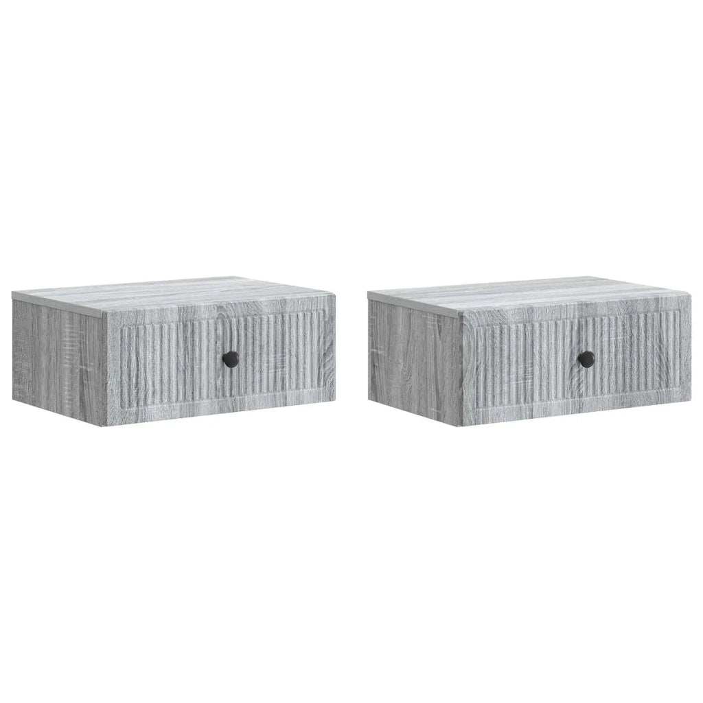 Set di 2 Comodini | Armadio da Notte | Mobiletto da notte Grigio Sonoma 49 x 34,5 x 20 cm