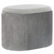 Pouf Grigio chiaro Velluto Glamour Storage Poggiapiedi Soggiorno Camera da letto