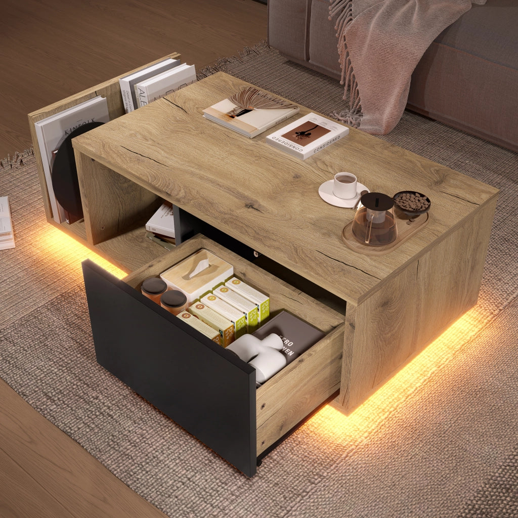 MADIA con illuminazione LED 99,5x53x38 cm Naturale