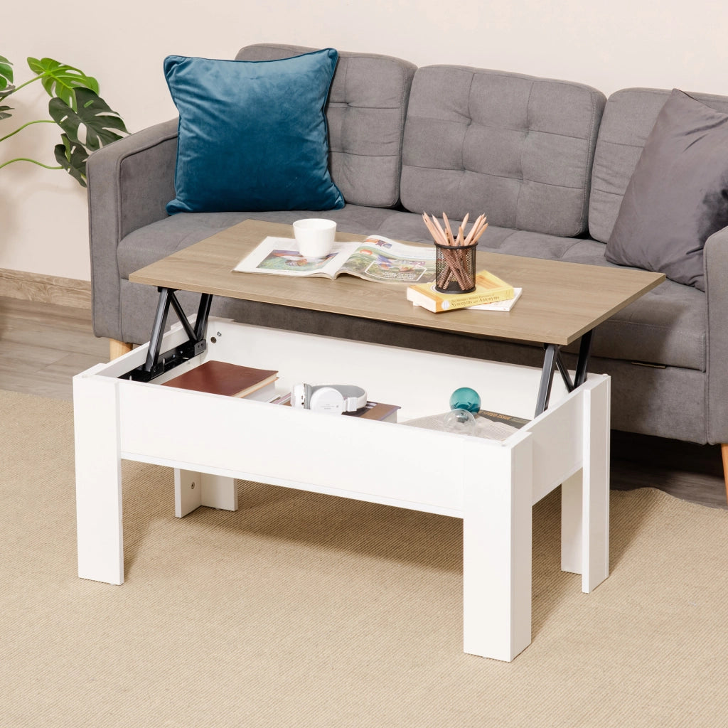 Tavolino da caff¨¨ con vano nascosto ¨C Xylo ¨C bianco 100x50x45cm