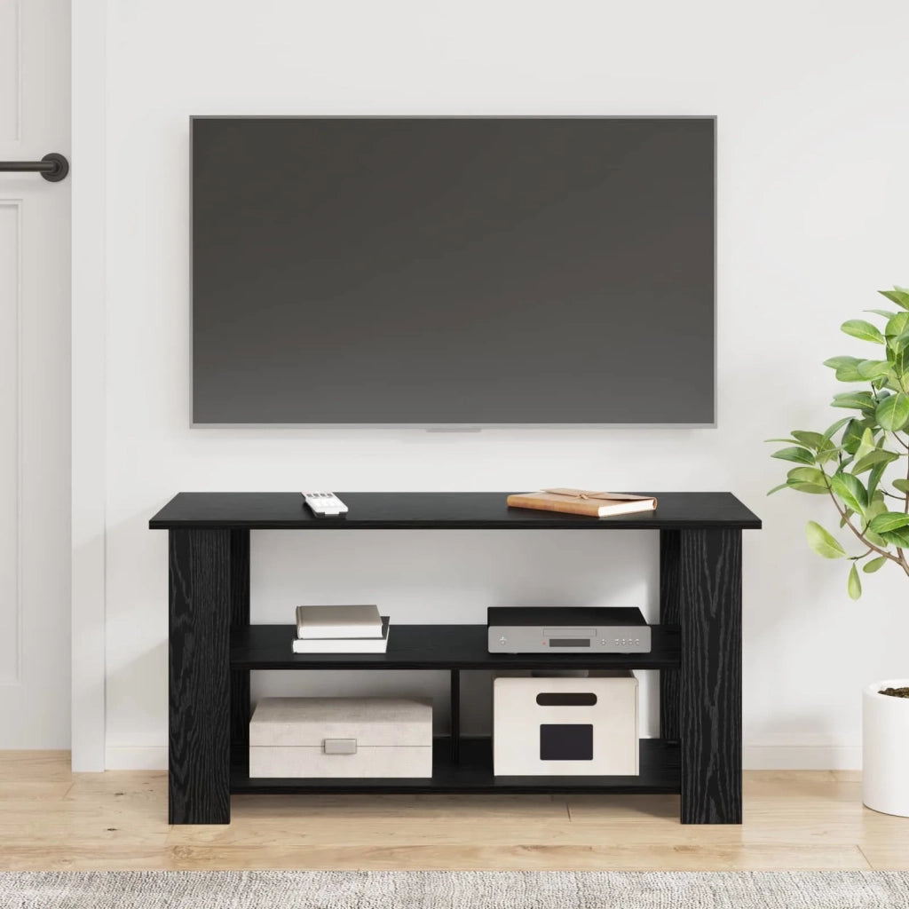 Supporto TV-Credenza per TV-Mobile TV Rovere Nero 100 x 40 x 50 cm