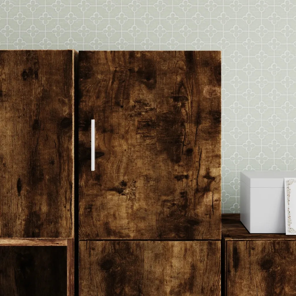 Armadietto a Muro | Mobile a Parete Rovere Fumo 30x42,5x40 cm in Legno Multistrato